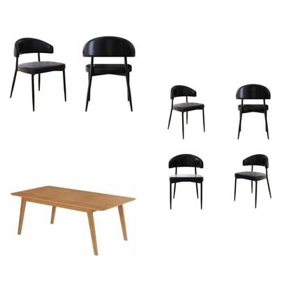 Imagem de Conjunto Sala de Jantar Mesa Elegance com 6 Cadeiras Bless Marrom/Preto