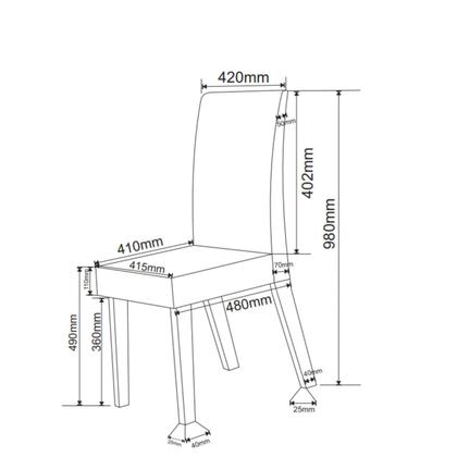 Imagem de Conjunto Sala de Jantar Mesa Epic Tampo Vidro/MDF com 6 Cadeiras Iza