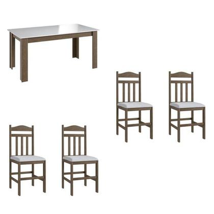 Imagem de Conjunto Sala de Jantar Mesa Fixa com 4 Cadeiras