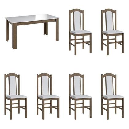 Imagem de Conjunto Sala de Jantar Mesa Fixa com 6 Cadeiras