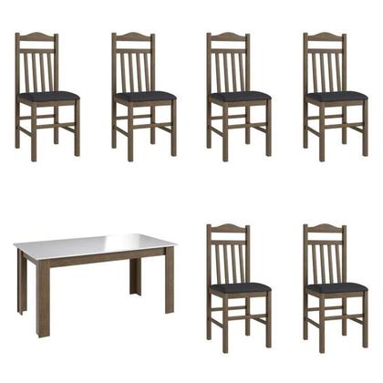 Imagem de Conjunto Sala de Jantar Mesa Fixa com 6 Cadeiras