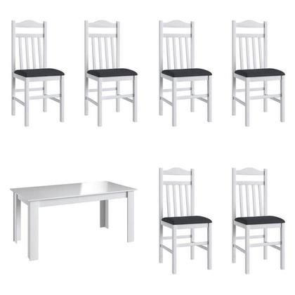 Imagem de Conjunto Sala de Jantar Mesa Fixa com 6 Cadeiras
