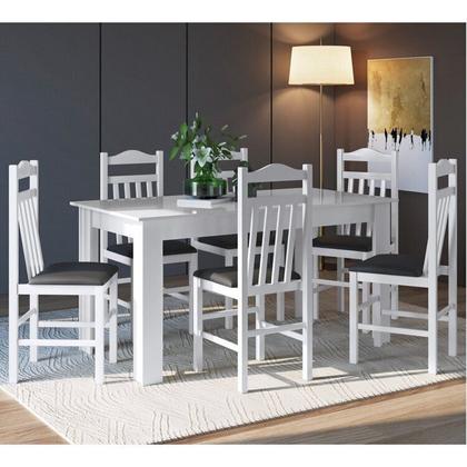 Imagem de Conjunto Sala de Jantar Mesa Fixa com 6 Cadeiras