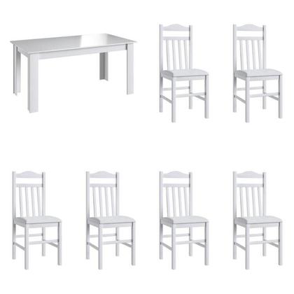 Imagem de Conjunto Sala de Jantar Mesa Fixa com 6 Cadeiras