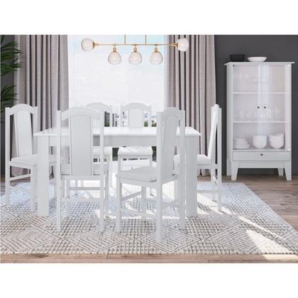 Imagem de Conjunto Sala de Jantar Mesa Fixa com 6 Cadeiras