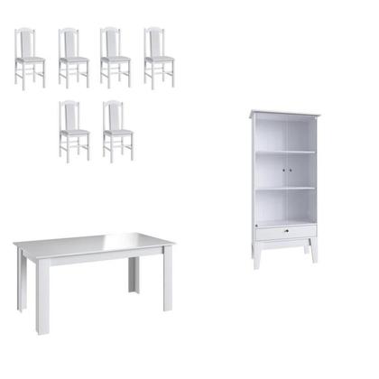 Imagem de Conjunto Sala de Jantar Mesa Fixa com 6 Cadeiras