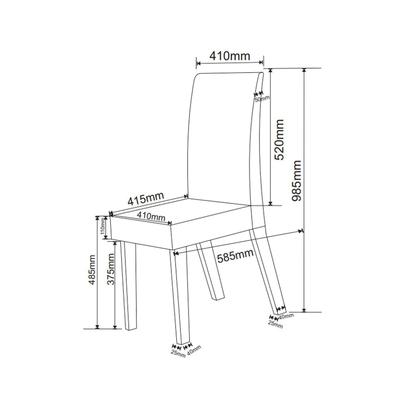 Imagem de Conjunto Sala de Jantar Mesa Inovare 120x80cm Tampo Vidro/MDP com 4 Cadeiras Venus Linho