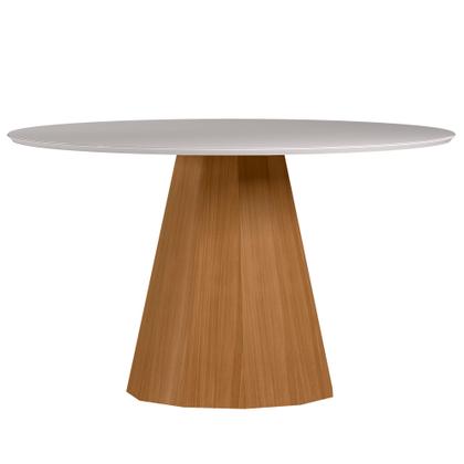 Imagem de Conjunto Sala de Jantar Mesa Isis 1,35m com Tampo Giratório e 6 Cadeiras Anitta Ypê/Off White/Ja03 - New Ceval