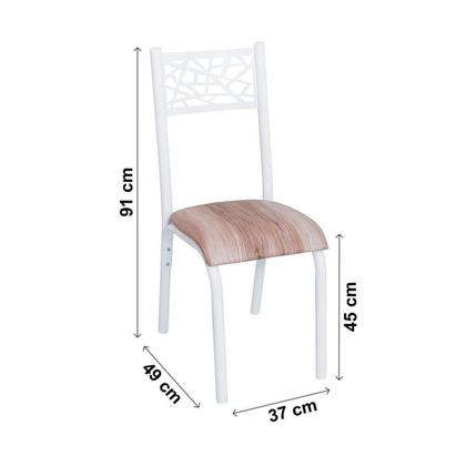 Imagem de Conjunto Sala de Jantar Mesa Jade 90cm Tampo Vidrocom 4 Cadeiras