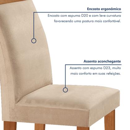 Imagem de Conjunto Sala de Jantar Mesa Laura Tampo Dakota Plus 160X80cm com 6 Cadeiras Laura Yescasa