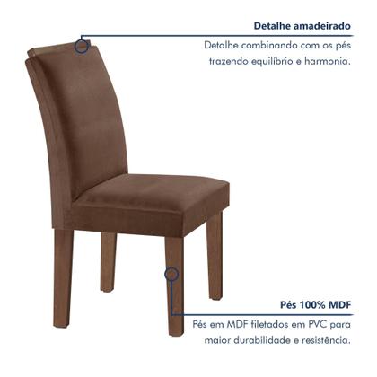 Imagem de Conjunto Sala de Jantar Mesa Laura Tampo Dakota Plus Vidro 120x80cm com 4 Cadeiras Laura Yescasa