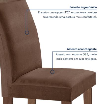 Imagem de Conjunto Sala de Jantar Mesa Laura Tampo Dakota Plus Vidro 120x80cm com 4 Cadeiras Laura Yescasa