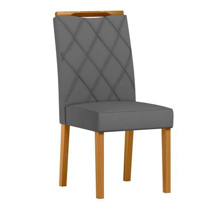 Imagem de Conjunto Sala de Jantar Mesa Lectus 120X80 4 Cadeiras Sarah Ype/Preto/Veludo Cinza