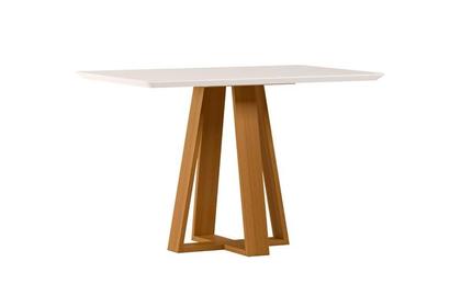 Imagem de Conjunto Sala de Jantar Mesa Lectus 120X80 com 4 Cadeiras Mariah Ype/Off White/Veludo Nude - NC