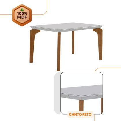 Imagem de Conjunto Sala de Jantar Mesa Liz 120cm com Vidro Canto Reto e 4 Cadeiras Athenas Moderna