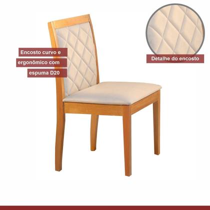 Imagem de Conjunto Sala de Jantar Mesa Mad 160cm com 6 Cadeiras Berlimestrutura em madeira Maciça e Tampo MDF/Vidro