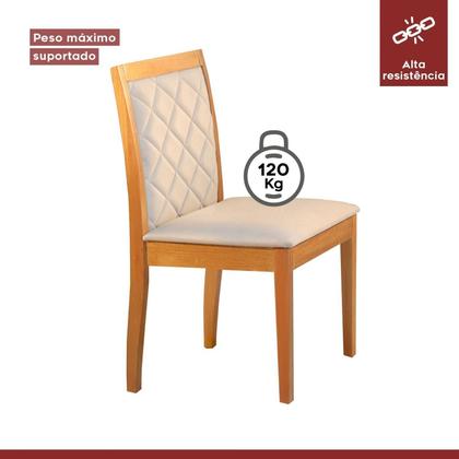 Imagem de Conjunto Sala de Jantar Mesa Mad 160cm com 6 Cadeiras Berlimestrutura em madeira Maciça e Tampo MDF/Vidro