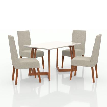 Conjunto Sala De Jantar Mesa Madeira Maciça 4 Cadeiras Califórnia - Móveis Meneghetti Imagem de Conjunto Sala De Jantar Mesa Madeira Maciça 4 Cadeiras Califórnia
