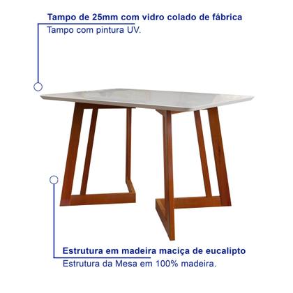 Imagem de Conjunto Sala De Jantar Mesa Madeira Maciça 4 Cadeiras Califórnia