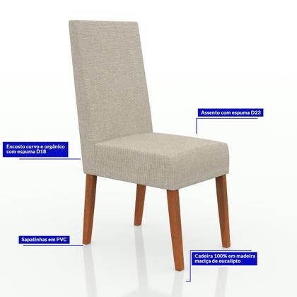 Conjunto Sala De Jantar Mesa Madeira Maciça 4 Cadeiras Califórnia - Móveis Meneghetti Imagem de Conjunto Sala De Jantar Mesa Madeira Maciça 4 Cadeiras Califórnia
