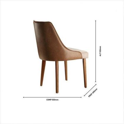 Imagem de Conjunto Sala de Jantar Mesa Madeira Maciça Sarah e 8 Cadeiras Roma Mobilare Marrom/Caramelo/Cinamomo Imbuia
