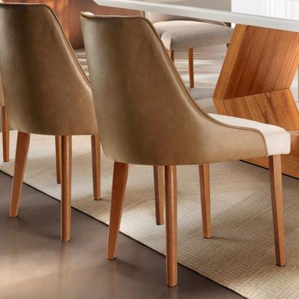 Conjunto Sala de Jantar Mesa Madeira Maciça Sarah e 8 Cadeiras Roma - Mobilare Imagem de Conjunto Sala de Jantar Mesa Madeira Maciça Sarah e 8 Cadeiras Roma
