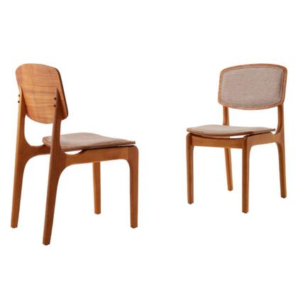 Imagem de Conjunto Sala de Jantar Mesa Malta 160cm com Vidro e 6 Cadeiras Malta em Madeira Moderna