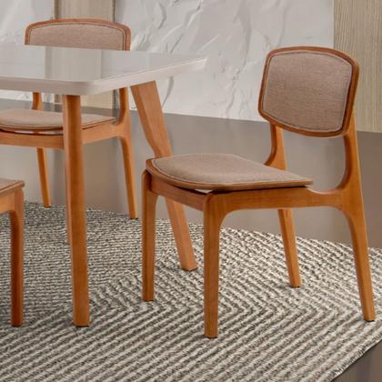 Imagem de Conjunto Sala de Jantar Mesa Malta 160cm com Vidro e 6 Cadeiras Malta em Madeira Moderna