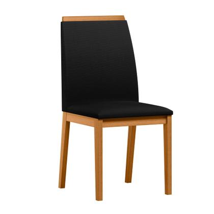 Imagem de Conjunto Sala de Jantar Mesa Mariah 1,60m com 6 Cadeiras Fernanda Ypê/Preto/Ja03 - New Ceval