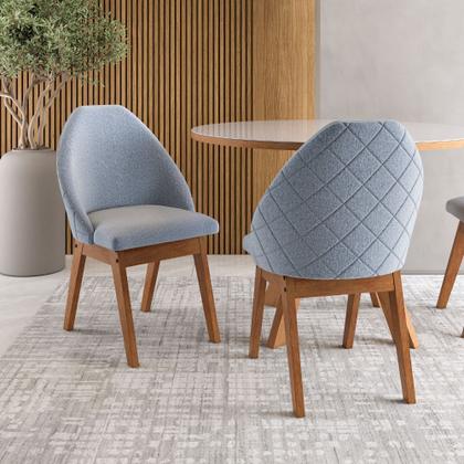 Imagem de Conjunto Sala de Jantar Mesa Mônaco 137cm 6 Poltronas Grécia Madetal