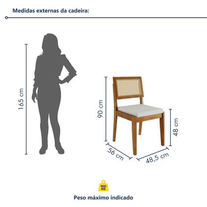 Conjunto Sala de Jantar Mesa Monalisa com 4 Cadeiras Rainha em Madeira Maciça - Nesher Móveis Imagem de Conjunto Sala de Jantar Mesa Monalisa com 4 Cadeiras Rainha em Madeira Maciça