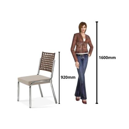 Conjunto Sala de Jantar Mesa Natani 160x90cm com 6 Cadeiras Natani Junco - Aço Nobre Móveis Imagem de Conjunto Sala de Jantar Mesa Natani 160x90cm com 6 Cadeiras Natani Junco