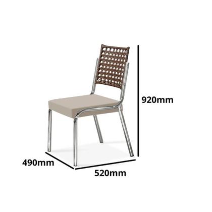 Conjunto Sala de Jantar Mesa Natani 160x90cm com 6 Cadeiras Natani Junco - Aço Nobre Móveis Imagem de Conjunto Sala de Jantar Mesa Natani 160x90cm com 6 Cadeiras Natani Junco