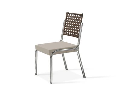 Conjunto Sala de Jantar Mesa Natani 160x90cm com 6 Cadeiras Natani Junco - Aço Nobre Móveis Imagem de Conjunto Sala de Jantar Mesa Natani 160x90cm com 6 Cadeiras Natani Junco