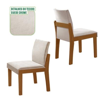 Imagem de Conjunto Sala de Jantar Mesa Nuance 110cm Redonda Tampo Vidro/MDF com 4 Cadeiras Monaco Yescasa