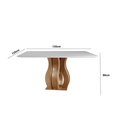 Imagem de Conjunto Sala de Jantar Mesa Nuance 135cm Quadrada Tampo Vidro/mdp com 6 Cadeiras Mônaco Yescasa