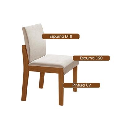 Imagem de Conjunto Sala de Jantar Mesa Nuance 135cm Quadrada Tampo Vidro/mdp com 6 Cadeiras Mônaco Yescasa