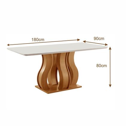 Imagem de Conjunto Sala de Jantar Mesa Nuance com Tampo de Vidro 6 Cadeiras Atena