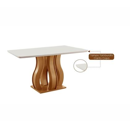 Imagem de Conjunto Sala de Jantar Mesa Nuance com Tampo de Vidro 6 Cadeiras Atena