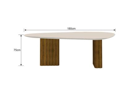 Imagem de Conjunto Sala de Jantar Mesa Orgânica Com Vidro 180cm com 6 Cadeiras Pé Madeira Isis