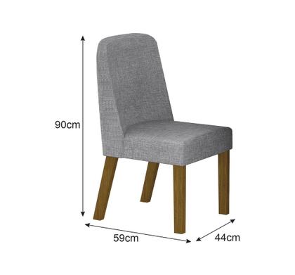 Imagem de Conjunto Sala de Jantar Mesa Orgânica Com Vidro 180cm com 6 Cadeiras Pé Madeira Isis