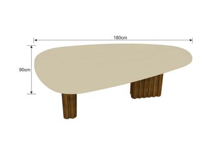 Imagem de Conjunto Sala de Jantar Mesa Orgânica Com Vidro 180cm com 6 Cadeiras Pé Madeira Isis