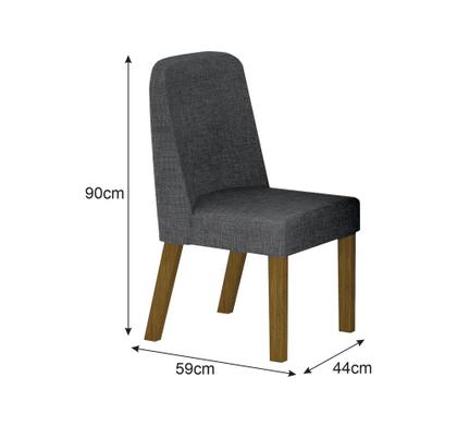 Imagem de Conjunto Sala de Jantar Mesa Orgânica Com Vidro 180cm com 6 Cadeiras Pé Madeira Isis