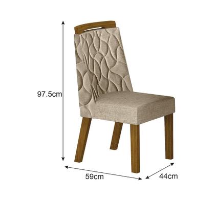 Imagem de Conjunto Sala de Jantar Mesa Orgânica Com Vidro 200cm com 6 Cadeiras Pé Madeira Dacota