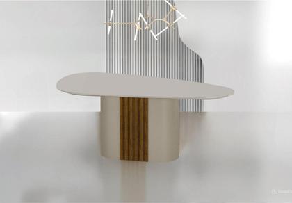 Imagem de Conjunto Sala de Jantar Mesa Orgânica Com Vidro 200cm com 6 Cadeiras Pé Madeira Dacota