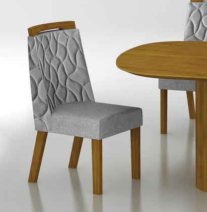 Imagem de Conjunto Sala de Jantar Mesa Orgânica Com Vidro 200cm com 6 Cadeiras Pé Madeira Dacota