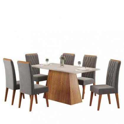 Imagem de Conjunto Sala de Jantar Mesa Paris 6 Cadeiras Cristal Viero