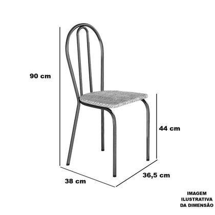 Imagem de Conjunto sala de Jantar Mesa Quadrada 70cm Tampo Granito com 4 Cadeiras Leia