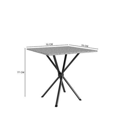 Imagem de Conjunto sala de Jantar Mesa Quadrada 70cm Tampo Granito com 4 Cadeiras Leia