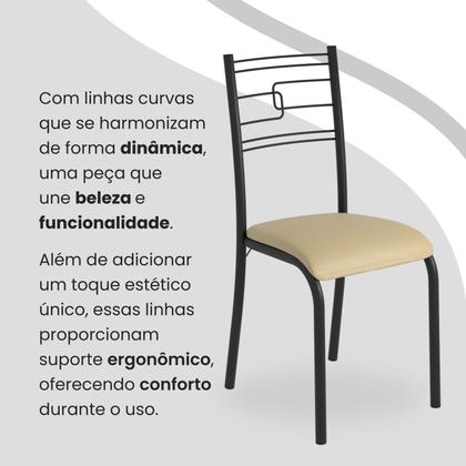 Imagem de Conjunto Sala de Jantar Mesa Quadrada 70x70cm Tampo Granito Topázio 4 Cadeiras Paraty